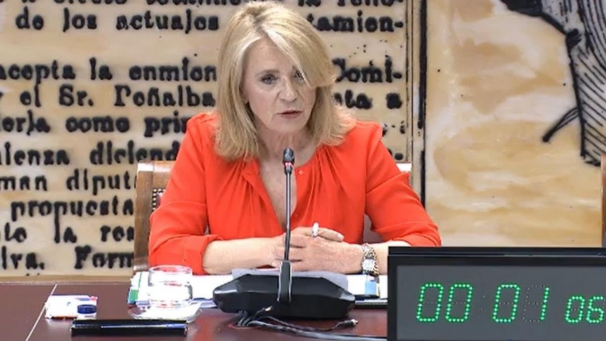 Elena Sánchez en una comparecencia de este 2024 en la comisión mixta de control de RTVE