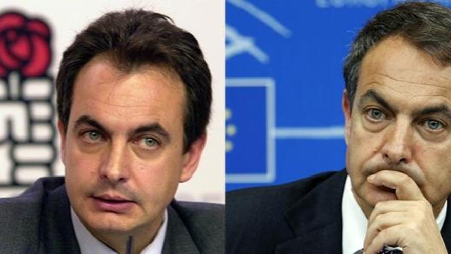 Zapatero en 2000 y en 2010