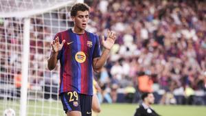 El blaugrana Hamza Abdelkarim no celebra el gol marcat al seu exequip, l’Al-Ahly, ahir al Gamper. | AFP7