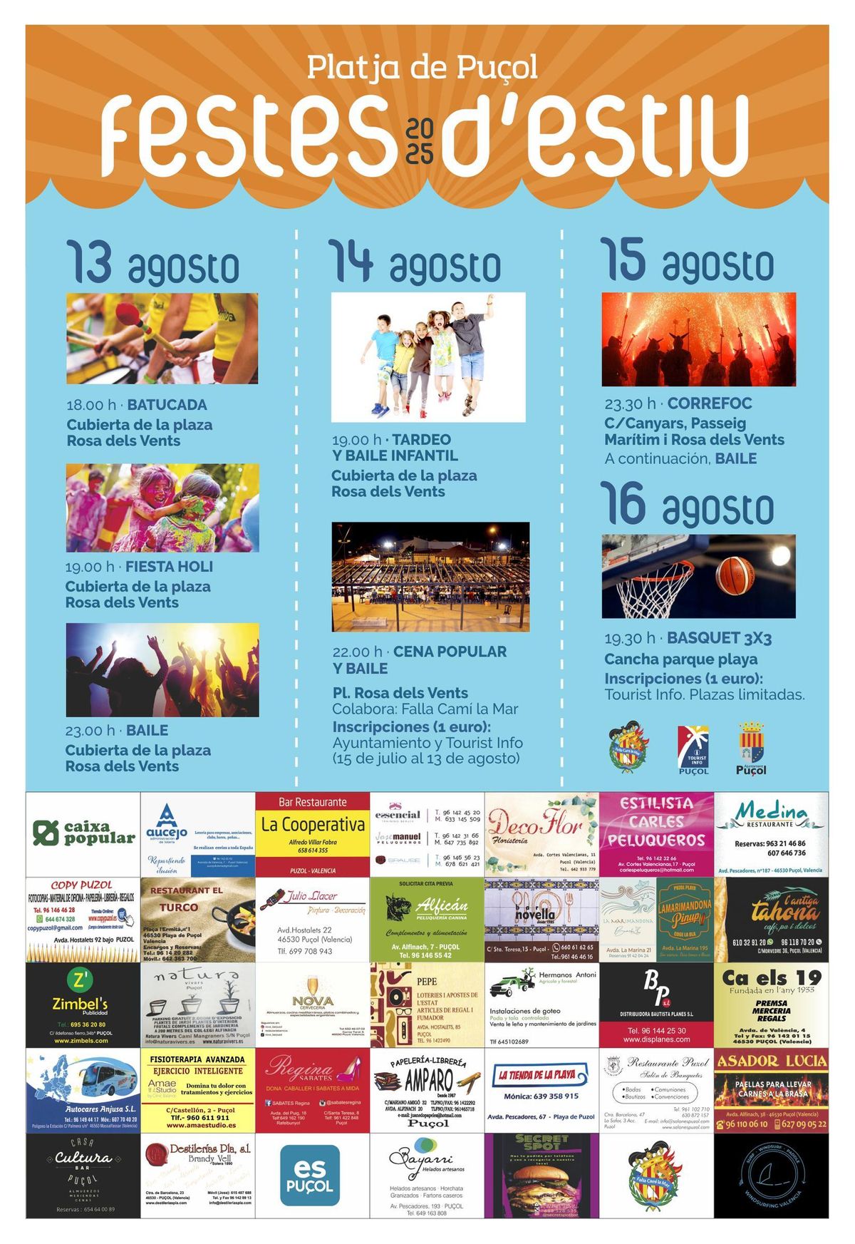 Programación de las fiestas en la playa de Puçol