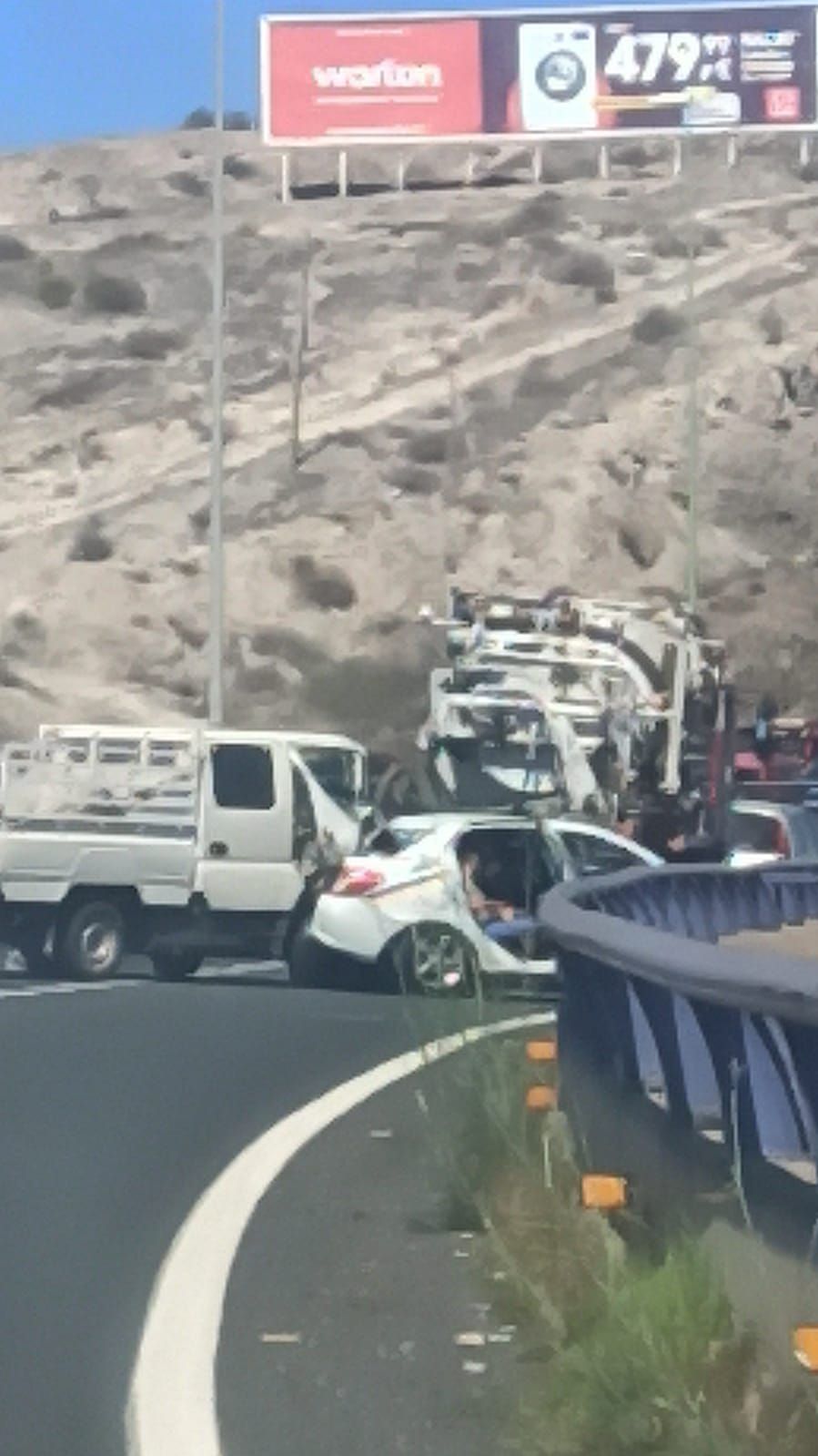 Accidente de tráfico en la Circunvalación de Las Palmas de Gran Canaria.