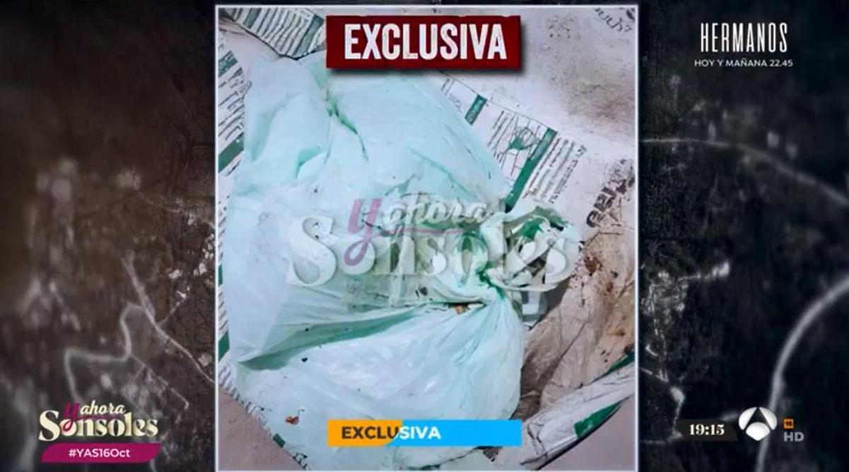 Imágenes exclusivas de 'Y ahora Sonsoles' en las que aparecen las bolsas donde Sancho depositó las partes del cuerpo de su víctima, Edwin Arrieta.