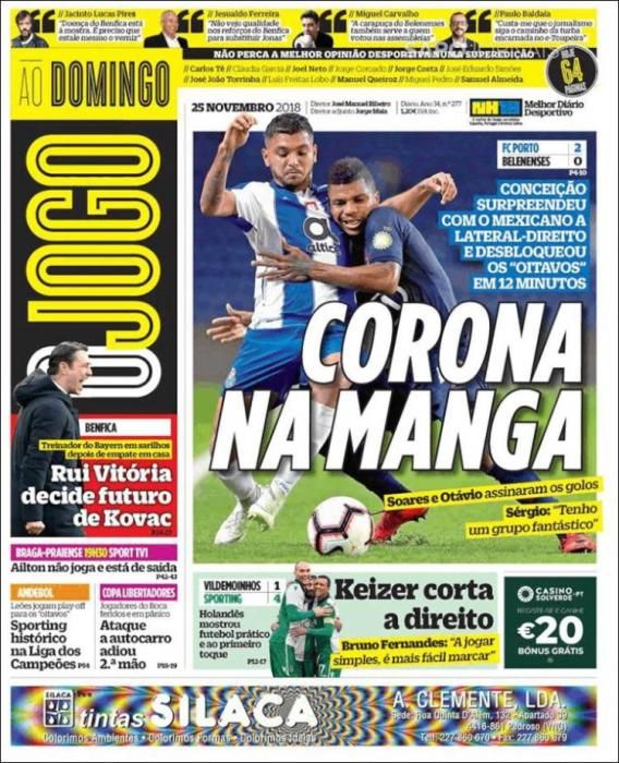 Portada O JOGO 25 noviembre 2018