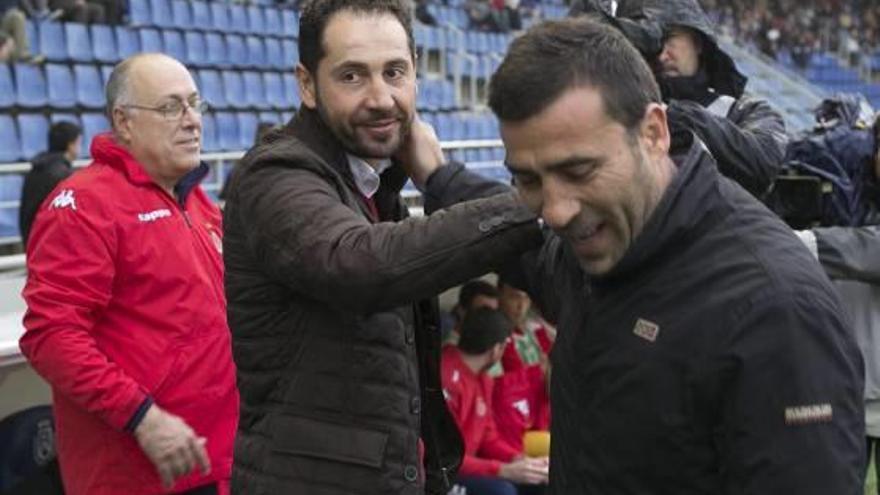 Els dos entrenadors amb més partits dirigits al Girona en l&#039;última dècada, Machín i Agné.