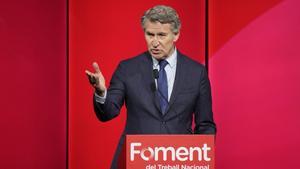 Feijóo demana als empresaris catalans que pressionin Junts per a una moció de censura: «No em falten ganes, em falten vots dels seus»