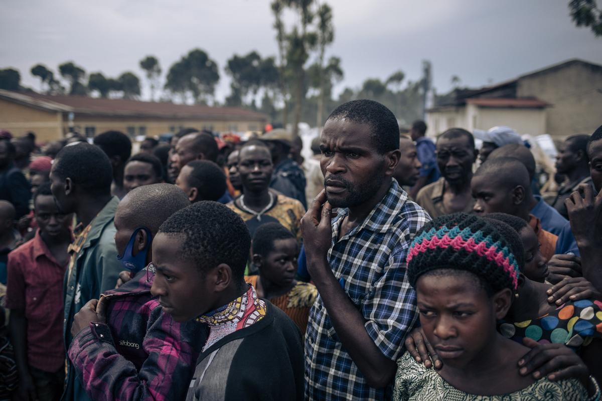 Desplazados a causa de los enfrentamientos cerca de Goma, en el Congo. En casi seis meses de enfrentamientos, más de 300.000 personas han huido de sus hogares.