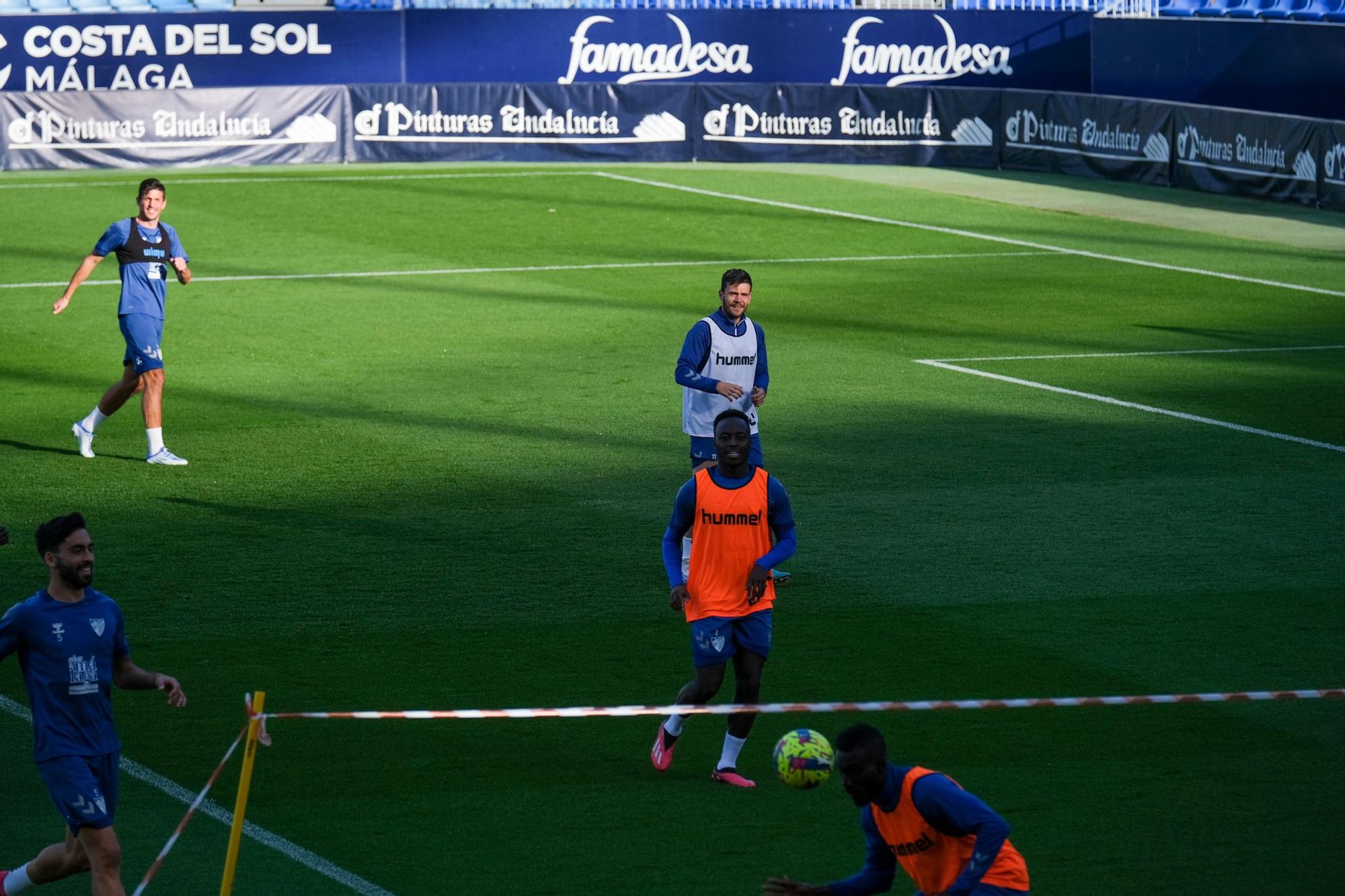 Entrenamiento del Málaga CF antes del partido contra el Levante