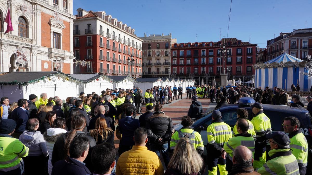 Un momento de la concentración silenciosa de esta mañana en Valladolid.