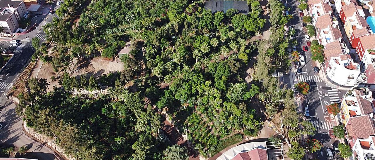 Panorámica aérea de la primera fase del Parque Central de Adeje.