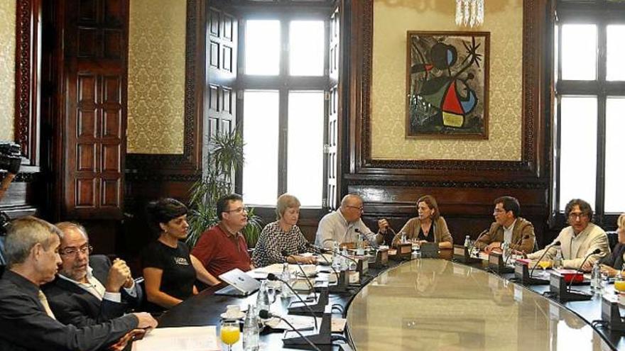 Imatge de la reunió de la mesa del Parlament que es va celebrar ahir