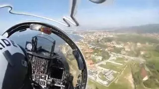 La Armada muestra desde un Harrier la ría de Vigo y Samil a vista de piloto