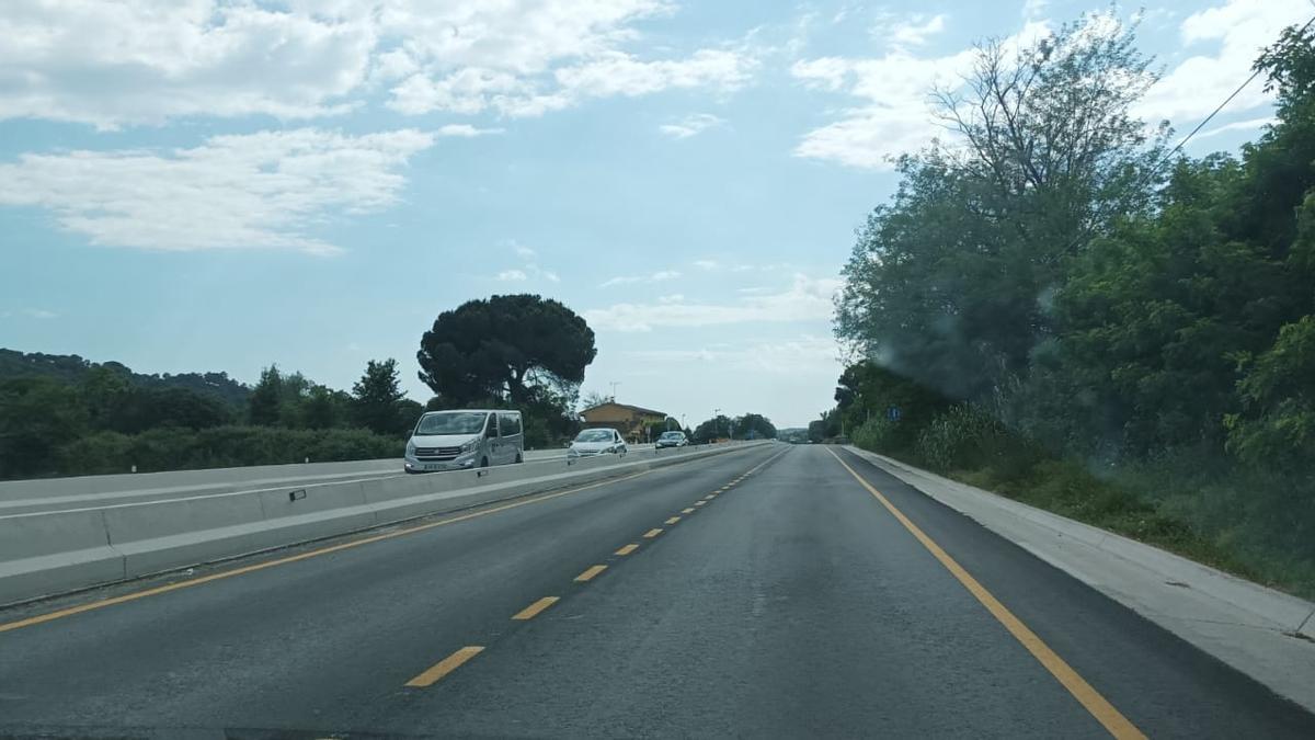Un tramo de la carretera C-35 entre Sant Celoni (Vallès Oriental) y Riells i Viabrea (Selva)