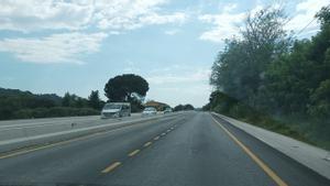 Un tramo de la carretera C-35 entre Sant Celoni (Vallès Oriental) y Riells i Viabrea (Selva)