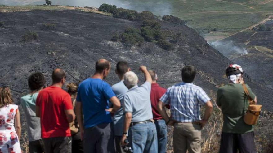 Arden más de 200 hectáreas en tres incendios en Porto do Son, Trives y Viana do Bolo