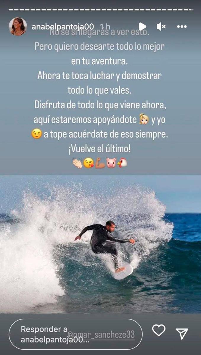 Anabel Pantoja manda ánimos a Omar Sánchez en Instagram