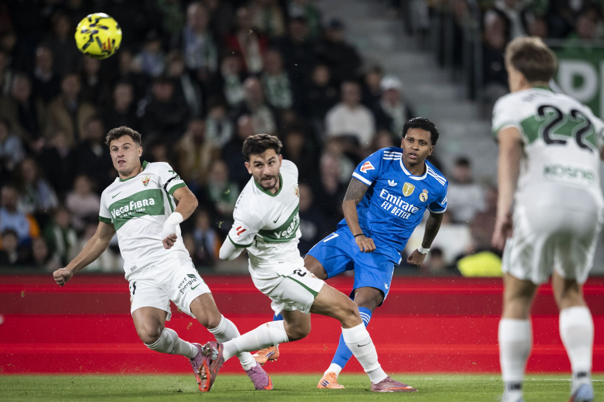 Rodrygo of Real Madrid CF in action during the Spanish league, La Liga EA Sports, football match played between Elche CF and Real Madrid C.F. at Manuel Martinez Valero Stadium on November 23, 2025 in Elche, Spain. AFP7 23/11/2025 ONLY FOR USE IN SPAIN. Francisco Macia / AFP7 / Europa Press;2025;SPORT;ZSPORT;SOCCER;ZSOCCER;Elche CF v Real Madrid C.F - La Liga EA Sports;