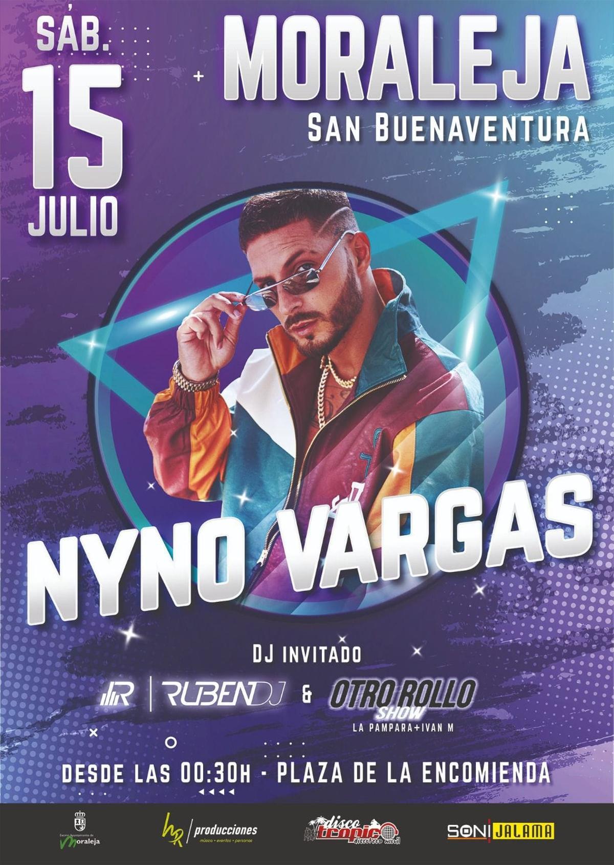 La gran estrella Nyno Vargas cierra el plantel de artistas de San Buenaventura.