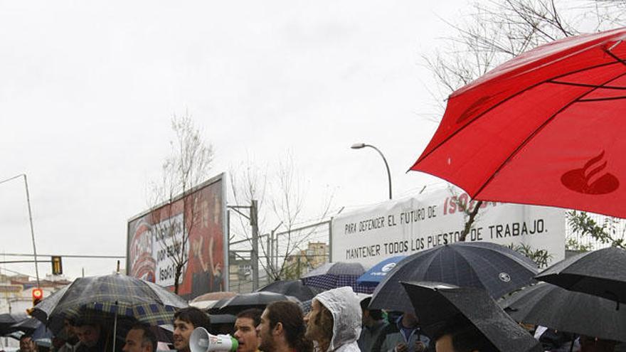 Protesta de trabajadores de Isofotón.