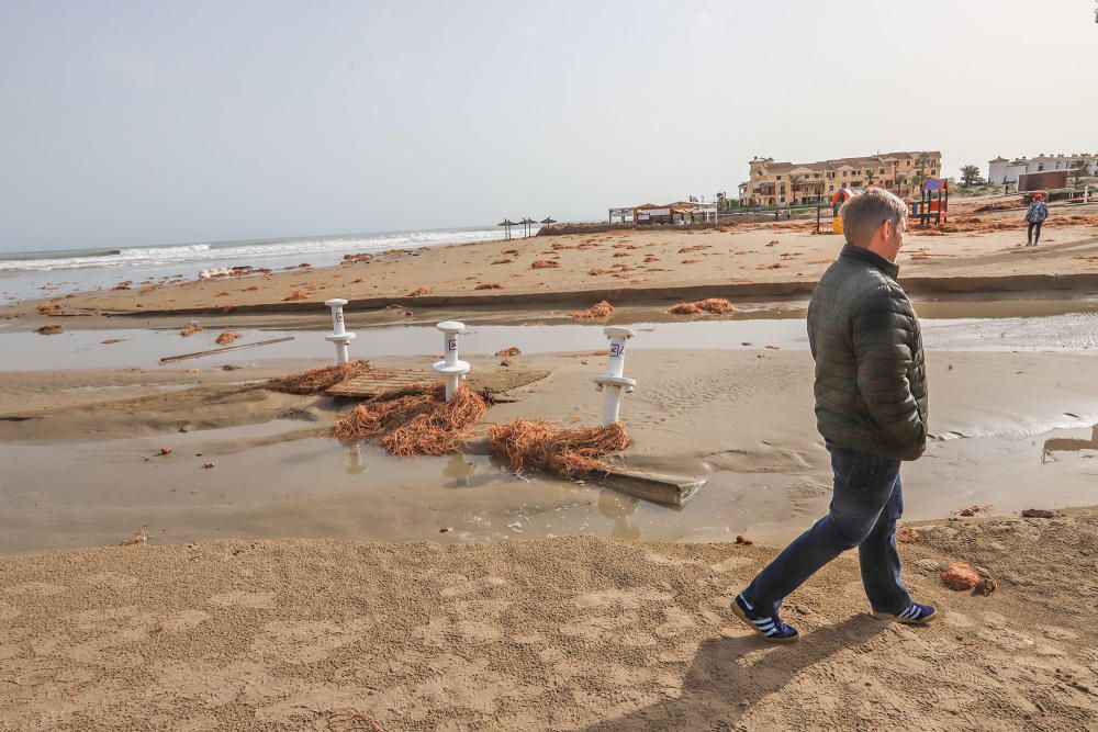 El Ayuntamiento de Orihuela ha valorado en más de medio millón de euros los destrozos provocados por la Borrasca Gloria en su litoral