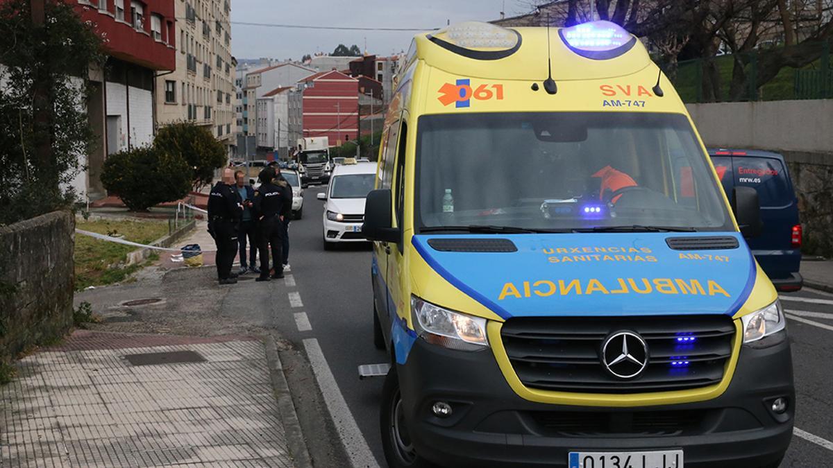 Una ambulancia en Marín