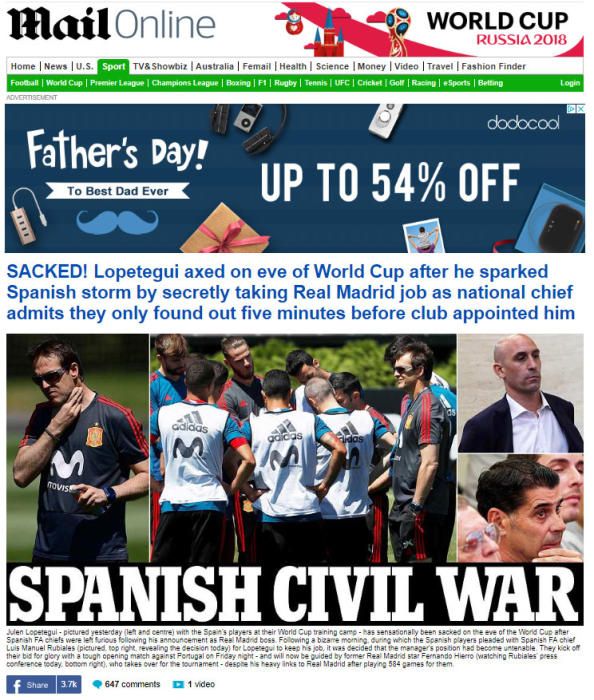 Daily Mail (Reino Unido): Guerra Civil española