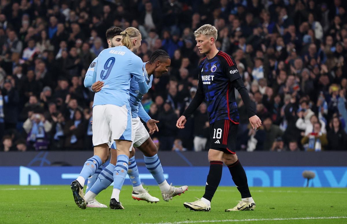 Manchester City - Copenhague: El gol de Haaland