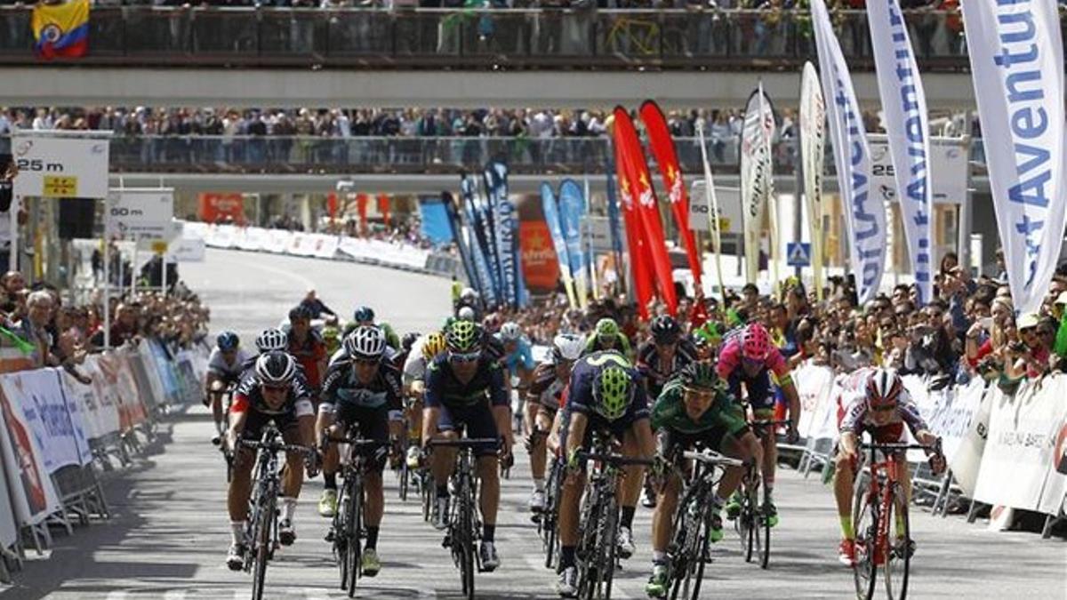 Valverde ganó este año la etapa en Moinjuïc, abarrotado de público