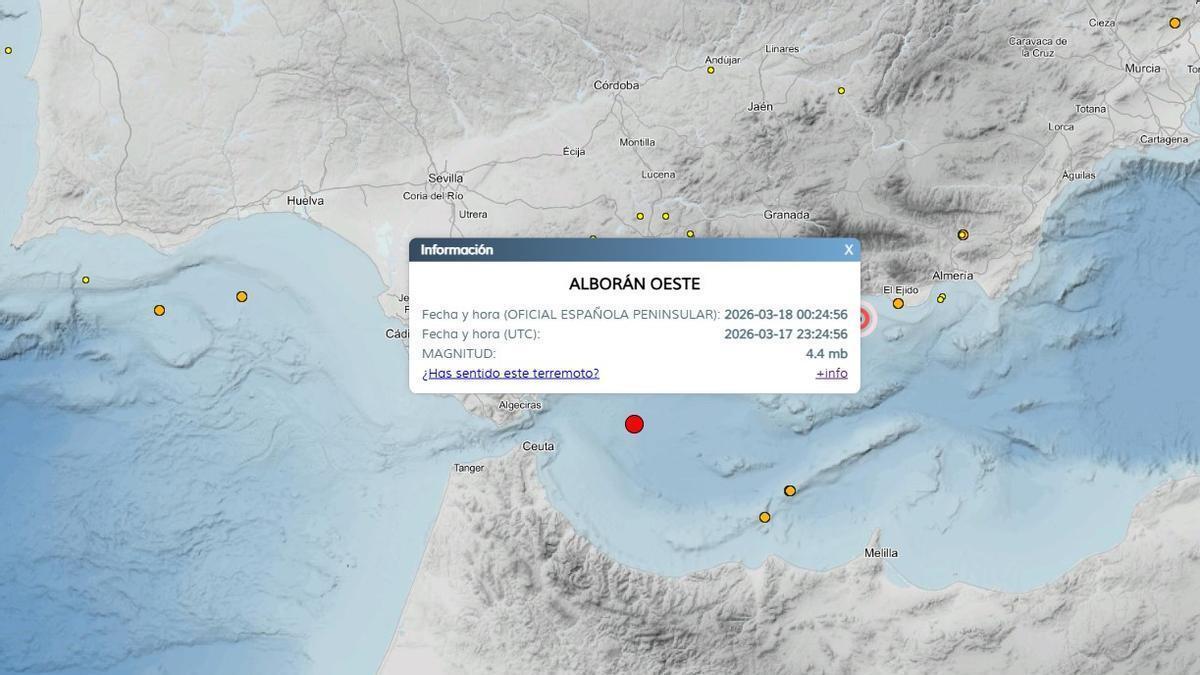 Un terremoto de 4,4 grados y epicentro en el mar de Alborán se deja sentir en la provincia de Córdoba
