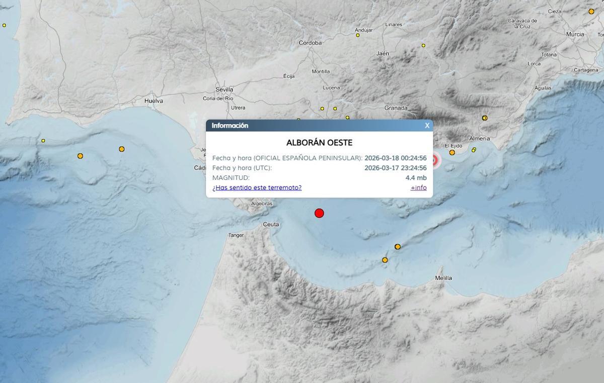 Información del terremoto en la web del IGN.