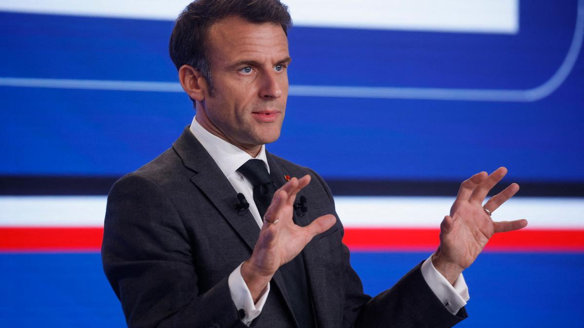 El presidente francés, Emmanuel Macron, durante un acto en París este jueves.