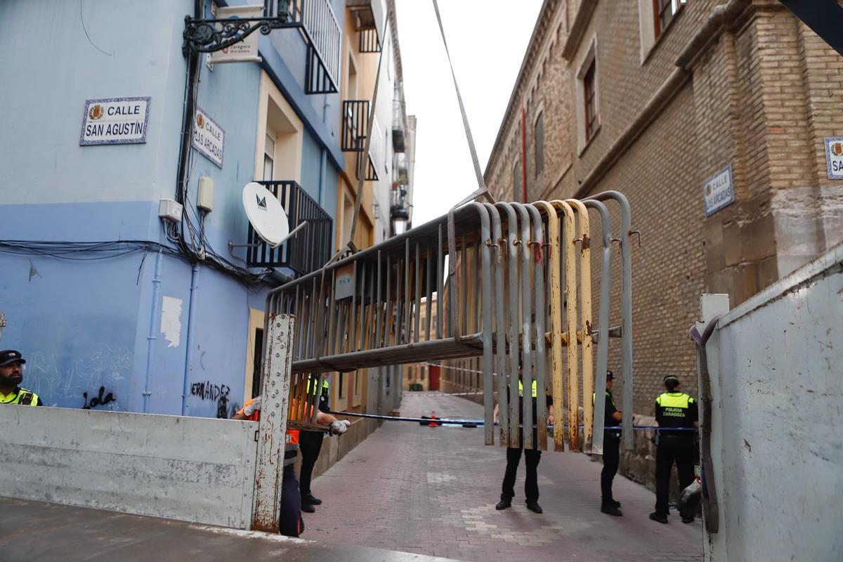 Derrumbe en la calle Arcadas de Zaragoza.