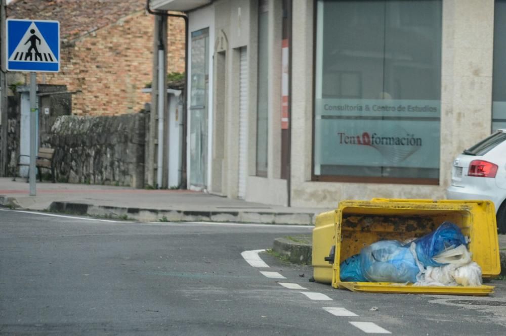 Los efectos del temporal Kurt en Arousa