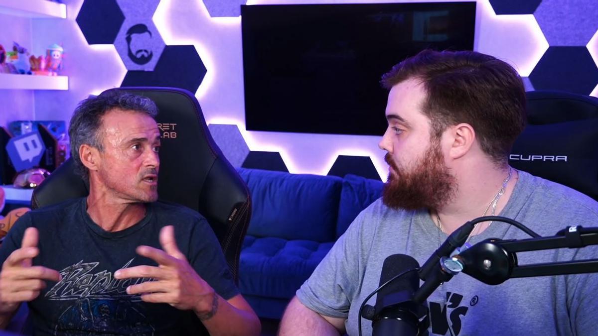 Luis Enrique, junto a Ibai Llanos en Twitch