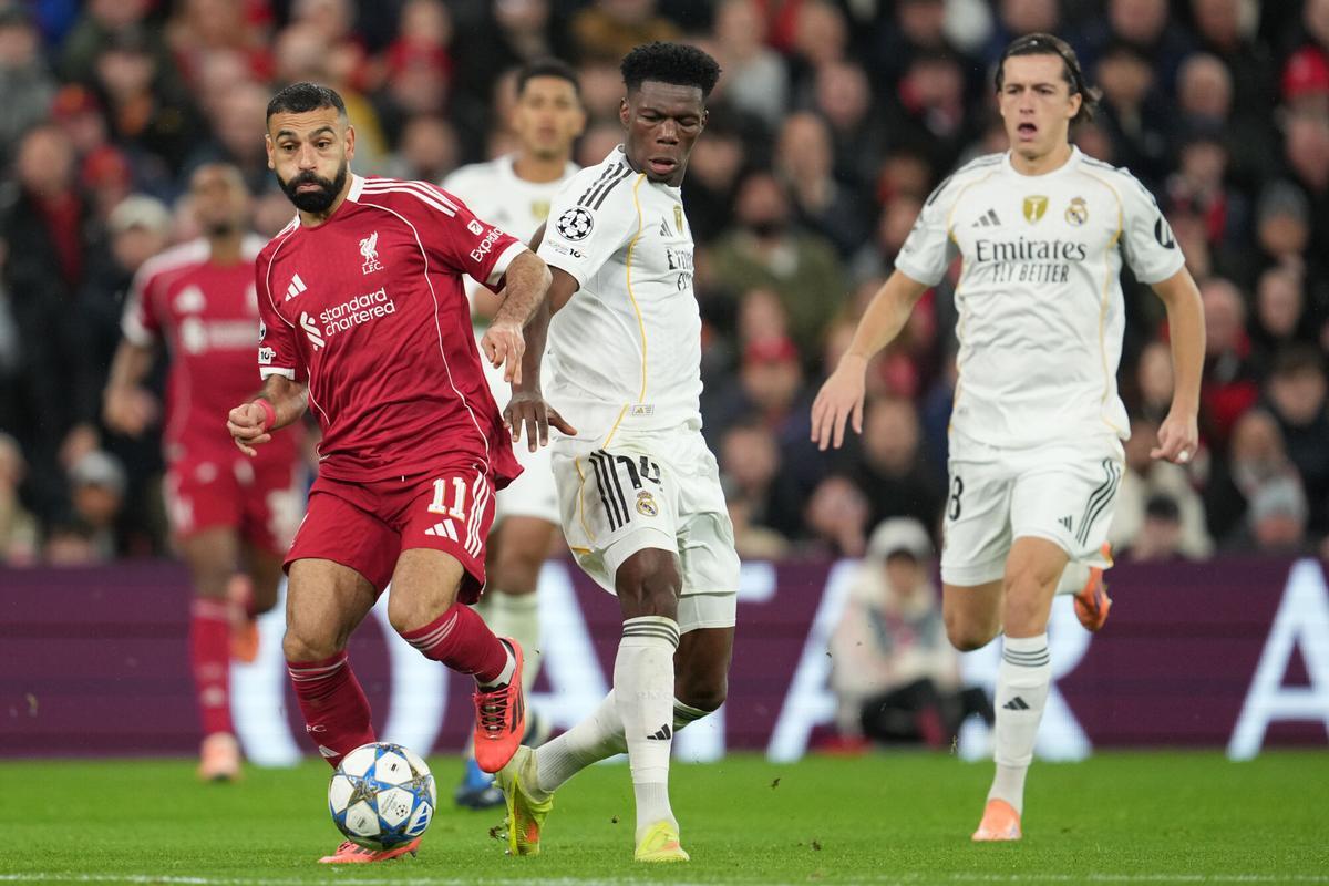 Tchouameni, en una acción ante el Liverpool