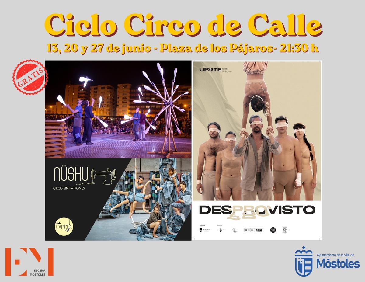 Cartel del Ciclo Circo de Calle que se celebra en junio en Móstoles