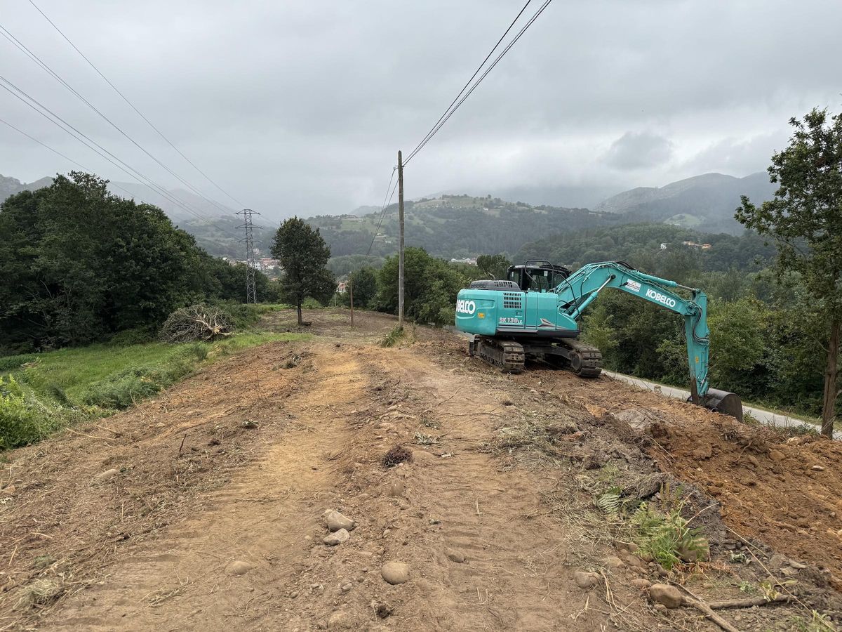 Las obras del área de autocaravanas de Arriondas.