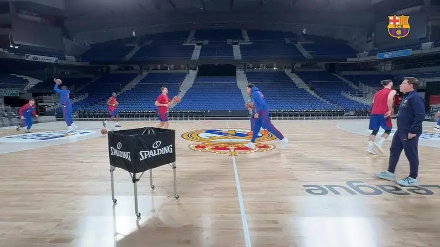 Sesión de tiro en el Movistar Arena antes del Clásico de Euroliga