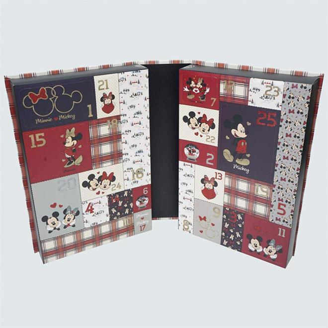 Calendario de adviento de Mickey y Minnie Mouse de papelería