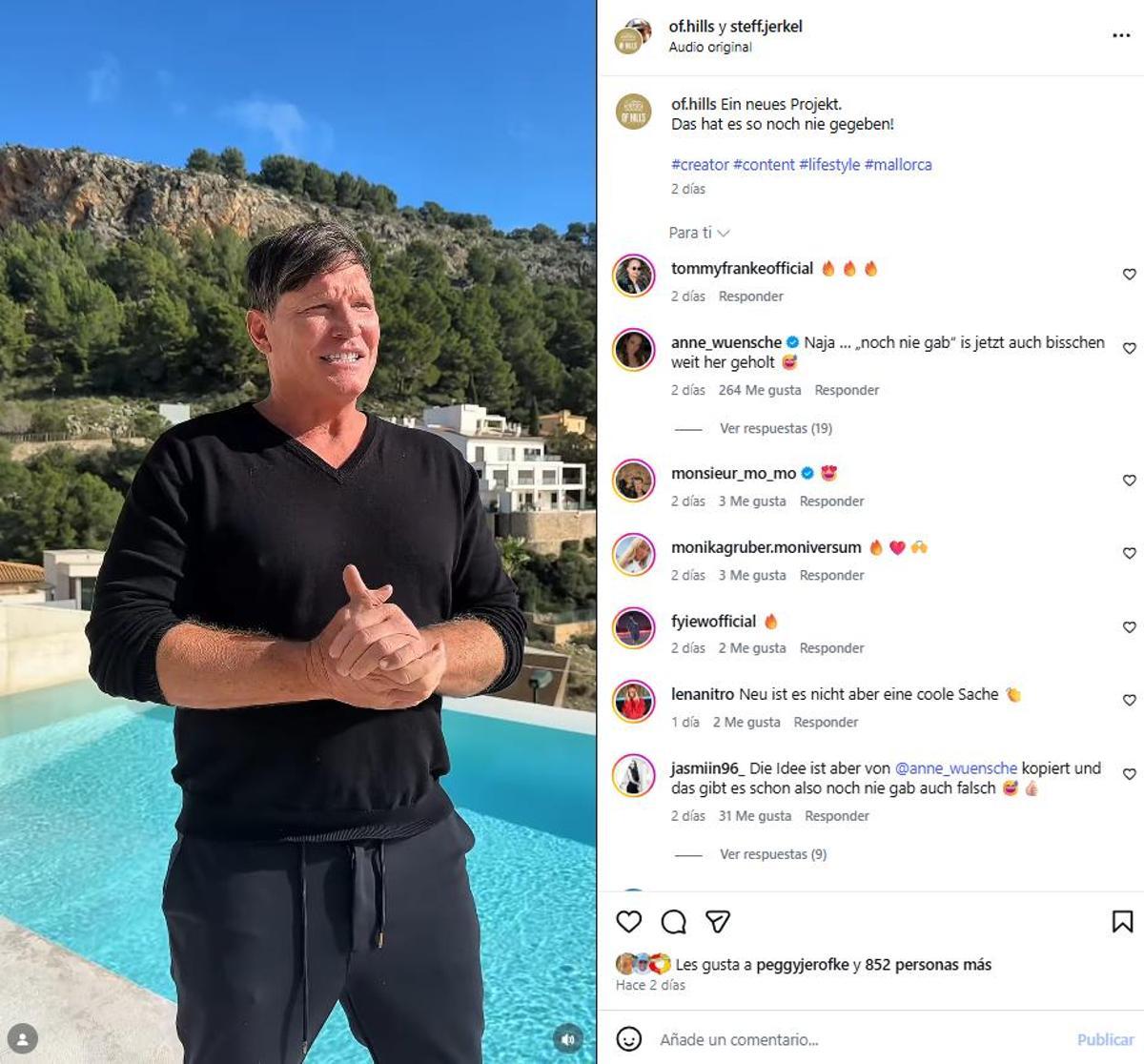 Steff Jerkel hat am Wochenende auf Instagram sein neues Projekt vorgestellt.