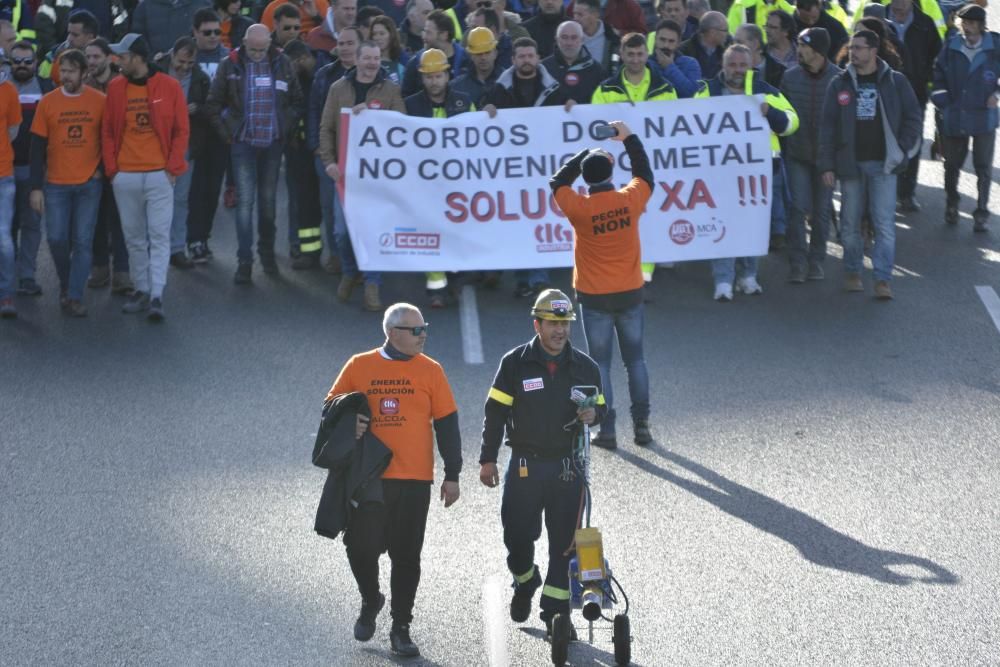 Manifestación en A Coruña de auxiliares del naval