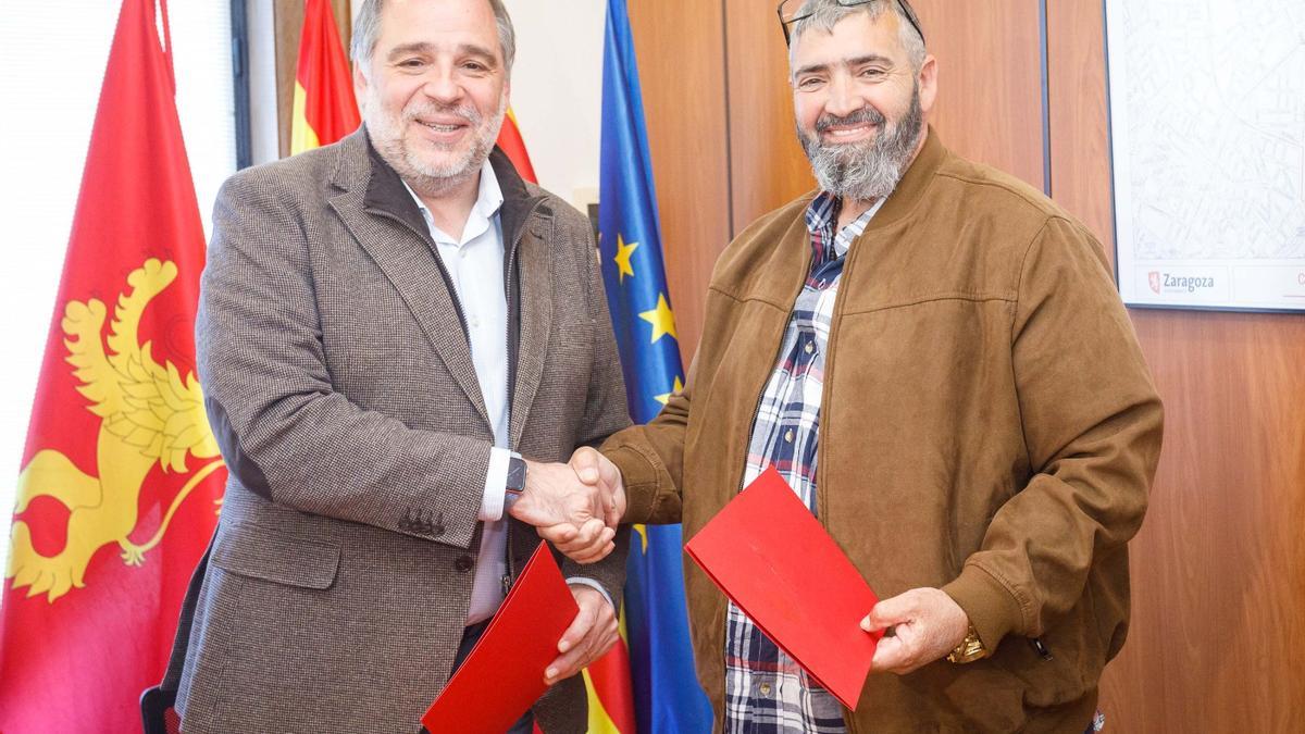 Alfonso Mendoza y Ángel Barata, en la reunión que han mantenido este miércoles.