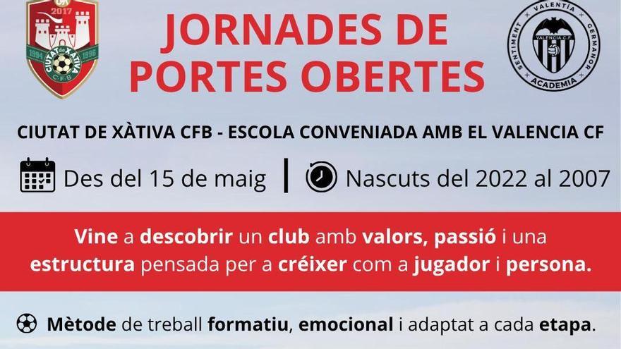 El Ciutat de Xàtiva CFB celebra jornada de puertas abiertas para iniciarse en el fútbol base
