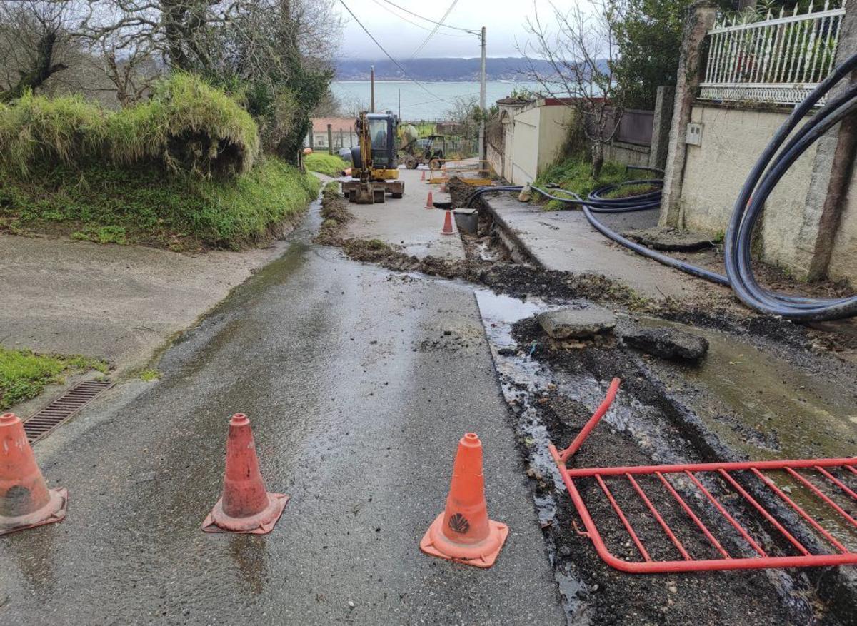 Estado de los trabajos en el vial a la playa.