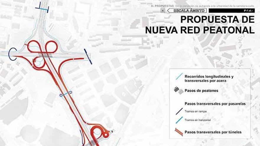 La propuesta local para humanizar Lavedra incluye túneles, pasarelas y pasos de cebra