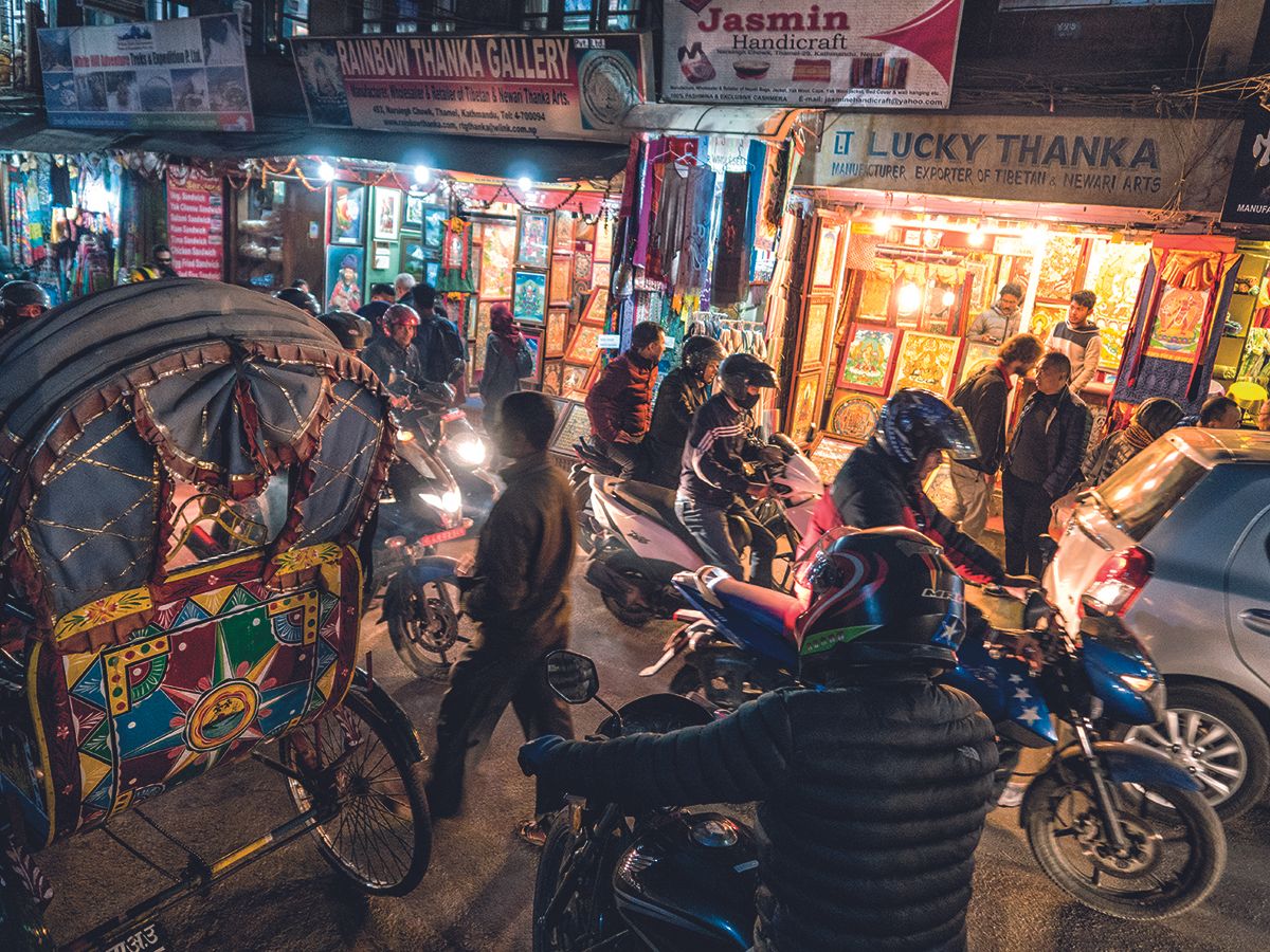 Barrio de Thamel en Katmandú.