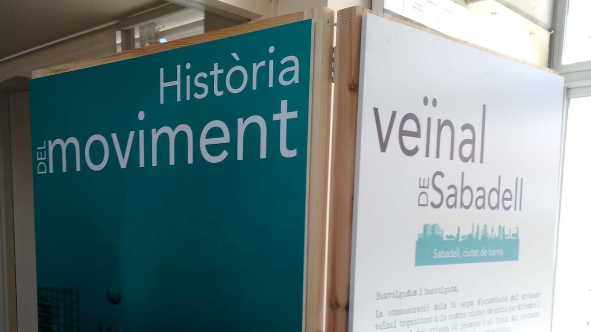 La exposición sobre la historia vecinal de Sabadell.