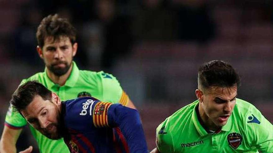 Messi, durante el partido de ayer entre el Barcelona y el Levante.