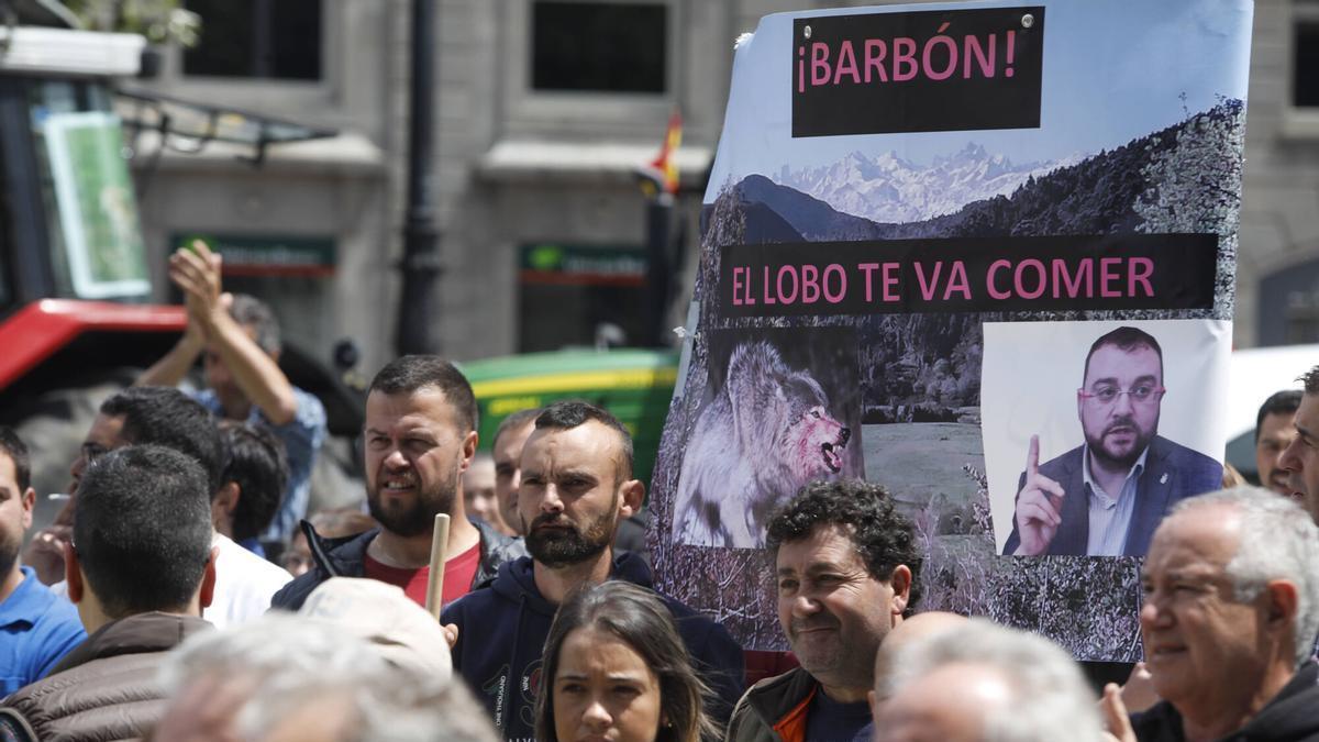 Protesta del campo en Oviedo.