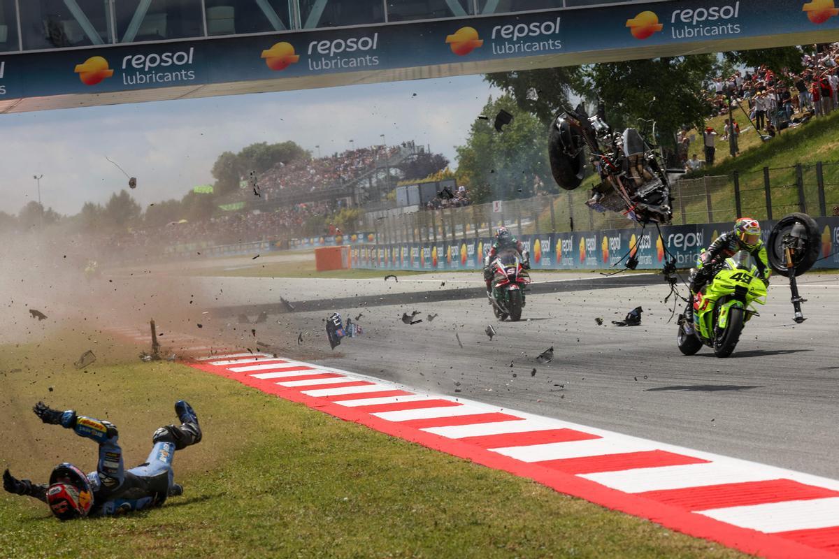 Accidente de Alex Márquez en el Gran Premio de Catalunya de Moto GP