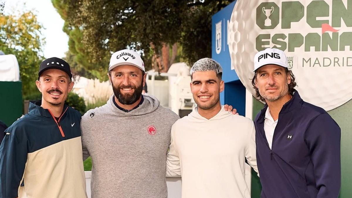 Carlos Alcaraz juega al golf en Madrid con Jon Rahm